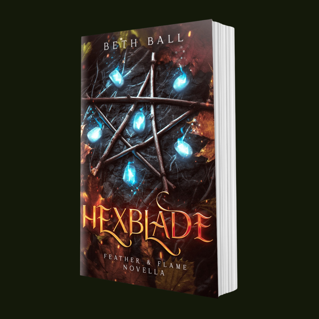 Book cover of 'Hexblade' by Beth Ball with a pentagram design on a dark background.