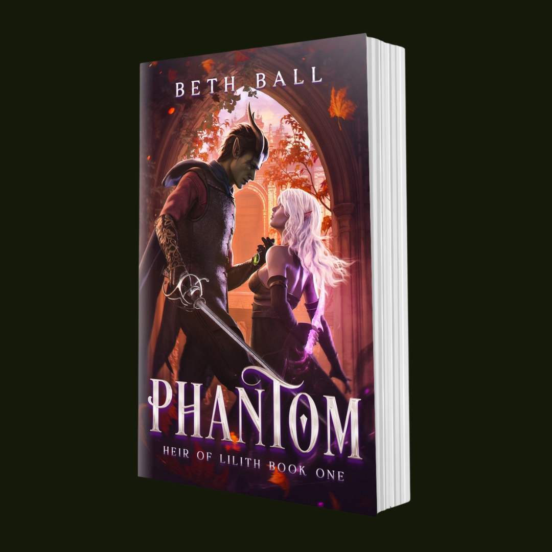 Book cover of 'Phantom' by Beth Ball on a black background